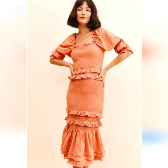 Rachel Parcell ladies dress dusty peach sz L