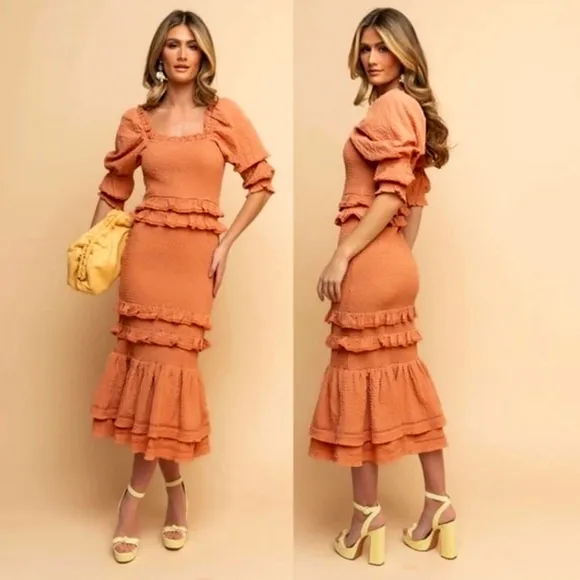 Rachel Parcell ladies dress dusty peach sz L