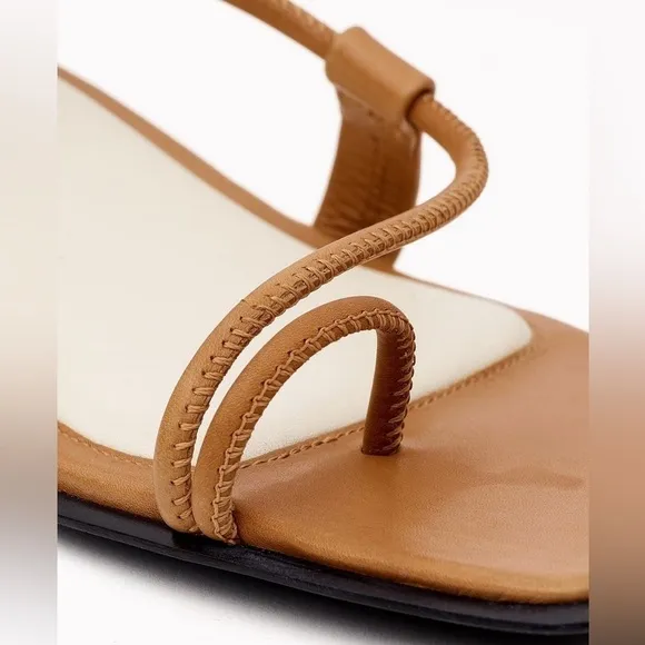 Rag &amp; Bone Cindy Tie Square Open Toe Wrap Sandals in Tan Sz. 38 Sz. 8