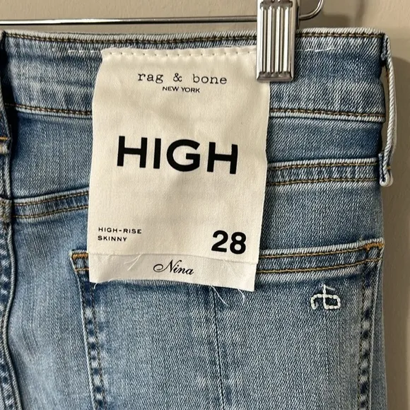 RAG and BONE Jean Nina High Rise Skinny Stretch Jean Montrose Sz 28 NEW