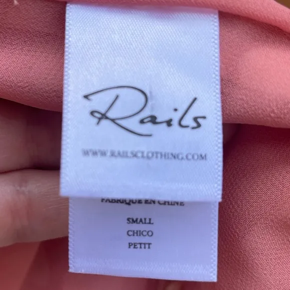 Rails Silk Leanne Heart Print Wrap Pink Dress New