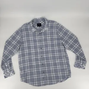 Rails Wyatt Seaglass Melange Shirt XXL Blue Plaid Soft Brushed Cotton Casual