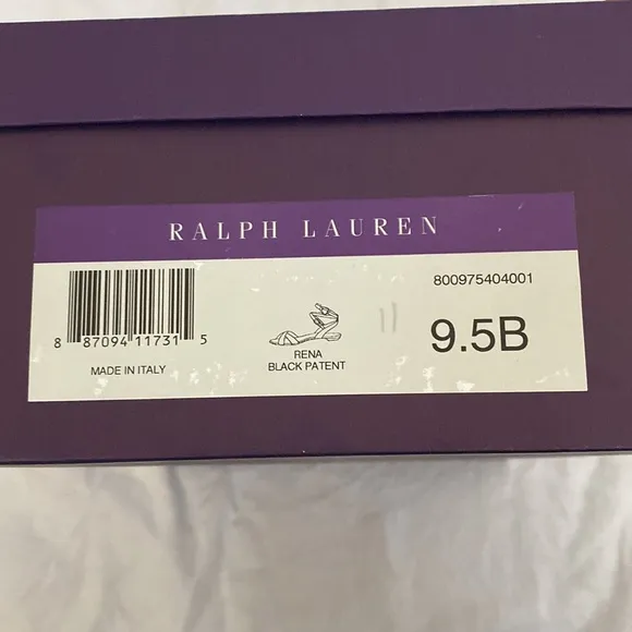 Ralph Lauren black double ankle-wrap sandals 9.5