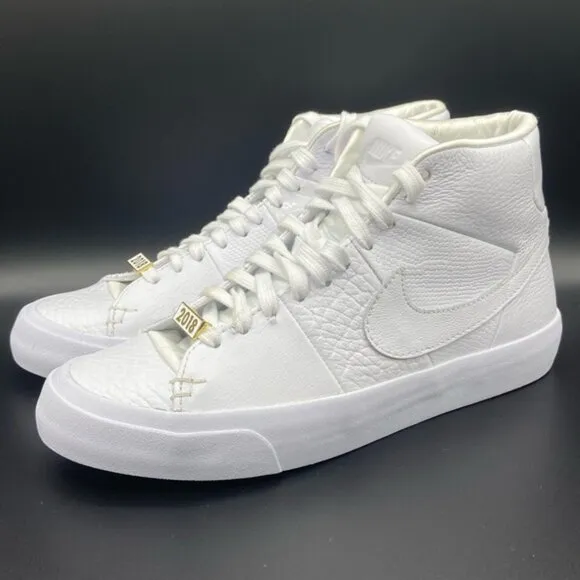 Rare 2018 Nike Blazer Sneakers Royal QS Triple White Mid Men's Size 10