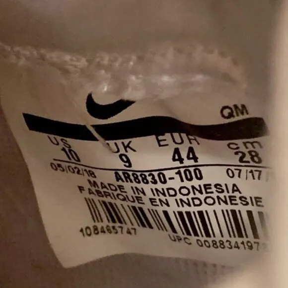 Rare 2018 Nike Blazer Sneakers Royal QS Triple White Mid Men's Size 10