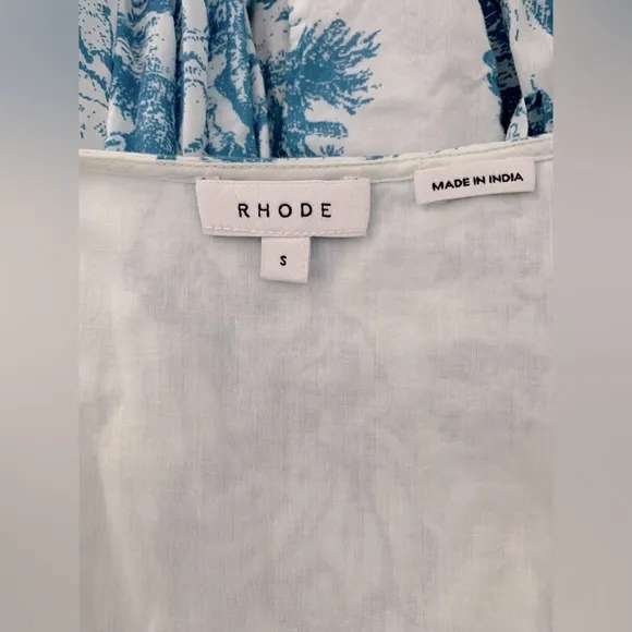 RARE Rhode ROSIE COTTON MINI WRAP DRESS IN FRENCH WHITE TOILE