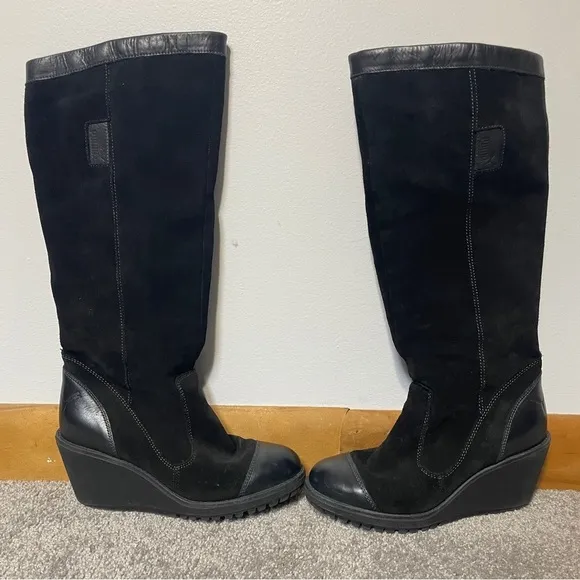Rare Vintage Puma Wedge Knee High Riding Boots Women’s Size 7 EU 37
