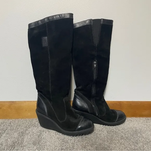 Rare Vintage Puma Wedge Knee High Riding Boots Women’s Size 7 EU 37