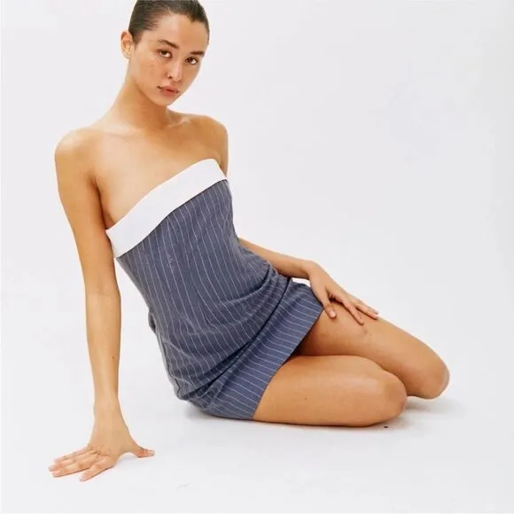 RARE! With Jean Chloe Corset Dress in Pin Me pinstripe
