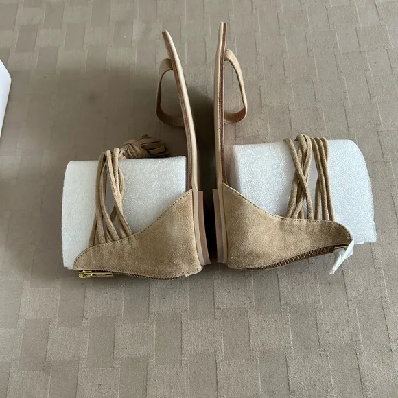 Raye X Revolve Skye Sandals in Tan Suede