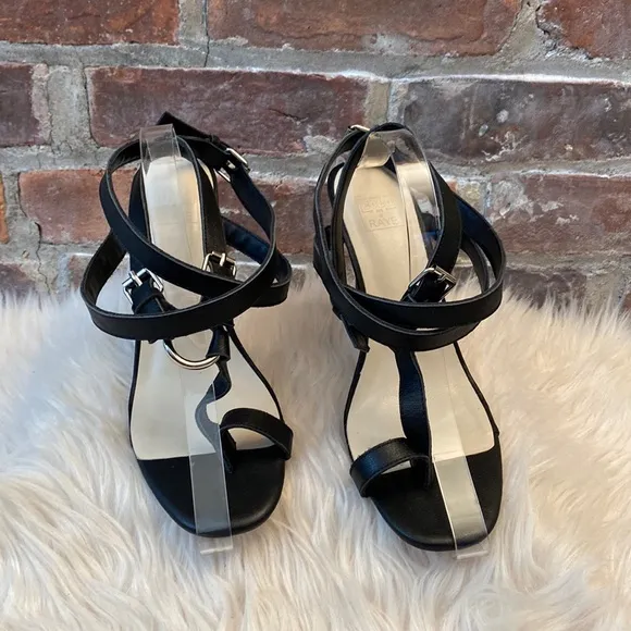 Raye X Stone Cold Fox Milan  Black Strappy Heeled Sandals, Size 8