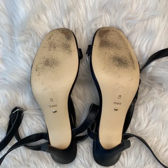 Raye X Stone Cold Fox Milan  Black Strappy Heeled Sandals, Size 8