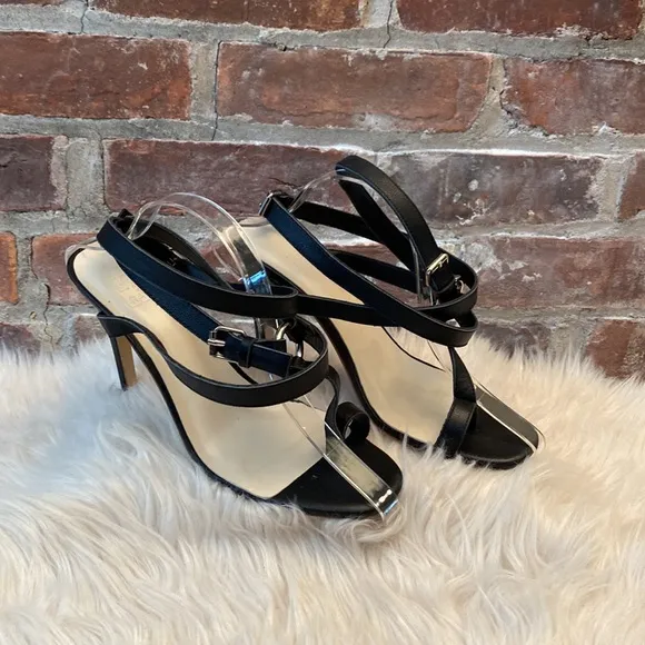 Raye X Stone Cold Fox Milan  Black Strappy Heeled Sandals, Size 8
