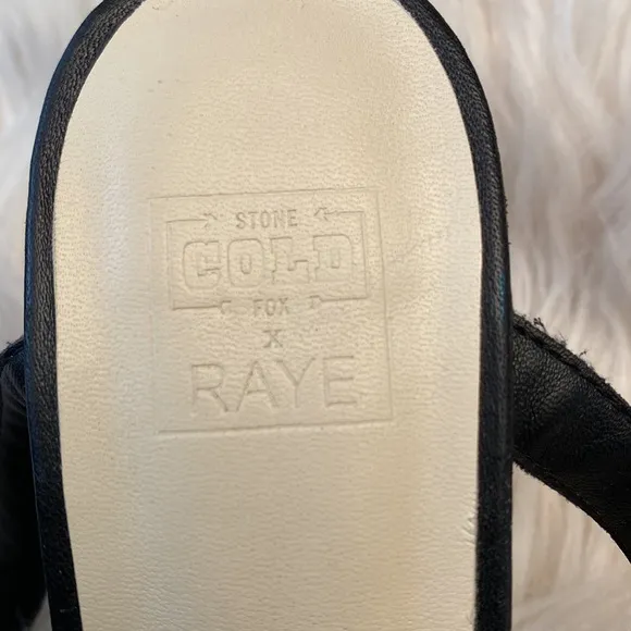 Raye X Stone Cold Fox Milan  Black Strappy Heeled Sandals, Size 8