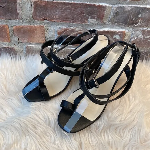 Raye X Stone Cold Fox Milan  Black Strappy Heeled Sandals, Size 8