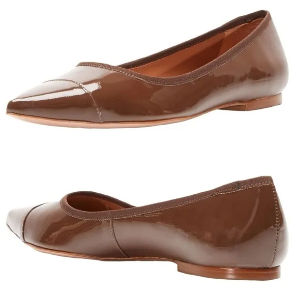Rebecca AllenThe Women's Skim Flats Tan Patent Leather size 11 M
