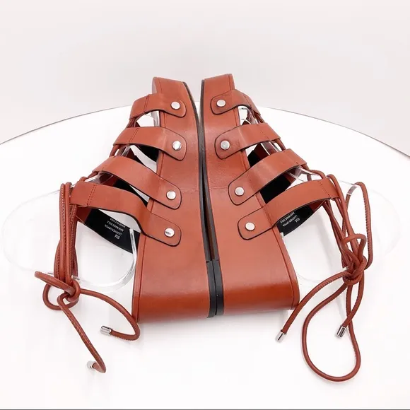 {Rebecca Minkoff} Iven Leather Wedge Lace-up Sandals