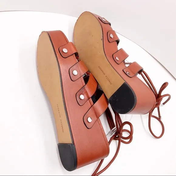 {Rebecca Minkoff} Iven Leather Wedge Lace-up Sandals
