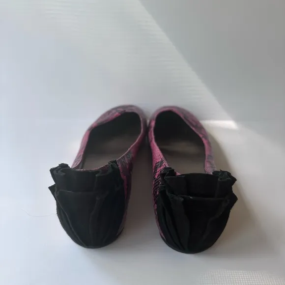 Rebecca Taylor Python Suede Ruffle Flats