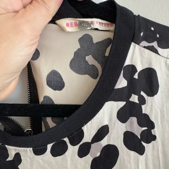 Rebecca Taylor Silk Cow Print Dress – Size 8