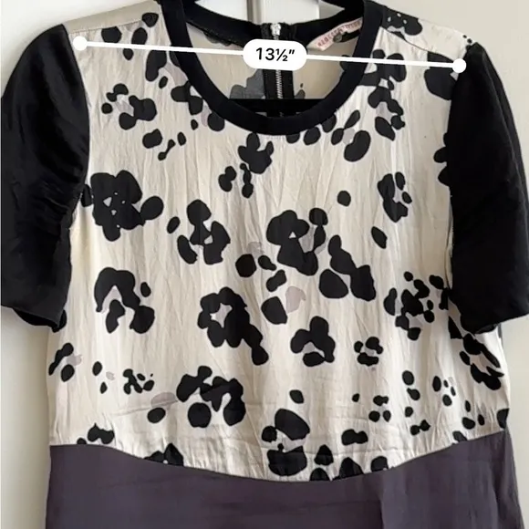 Rebecca Taylor Silk Cow Print Dress – Size 8