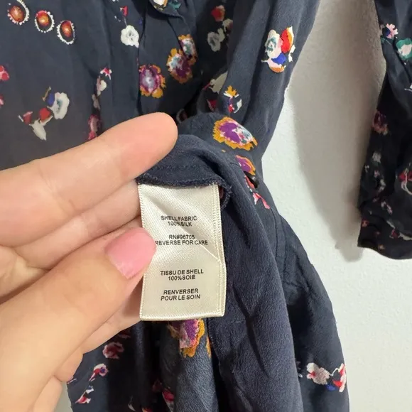Rebecca Taylor Silk Floral Print Shirt Dress – Size 0 (XS)