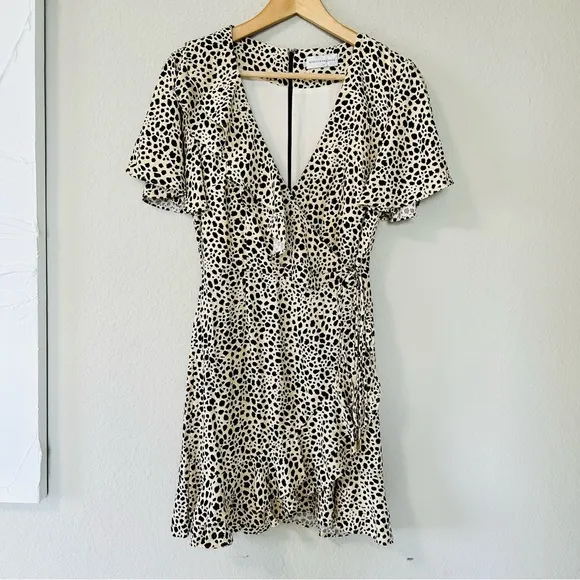 REBECCA VALLANCE Anya A-Line Leopard Wrap Dress