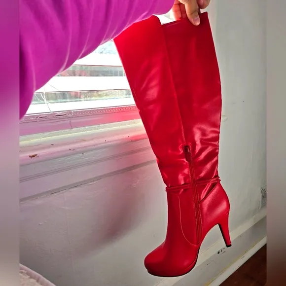 Red High heel boots