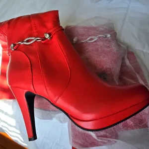 Red High heel boots