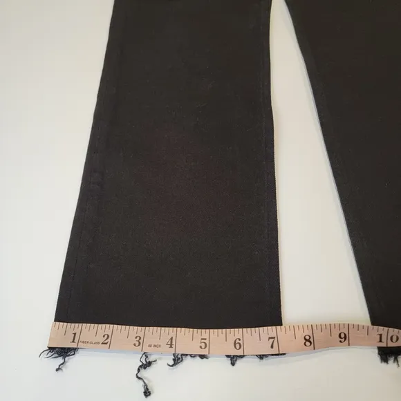 Re/Done 70's High-Rise Stove Pipe Crop Jean Jet Black Raw Hem Size 26 NWT!
