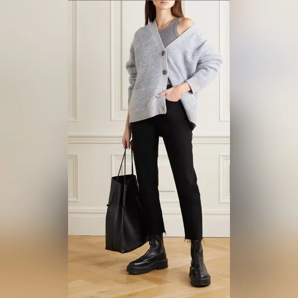 Re/Done 70's High-Rise Stove Pipe Crop Jean Jet Black Raw Hem Size 26 NWT!