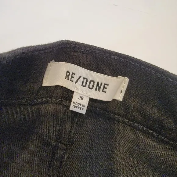 Re/Done 70's High-Rise Stove Pipe Crop Jean Jet Black Raw Hem Size 26 NWT!