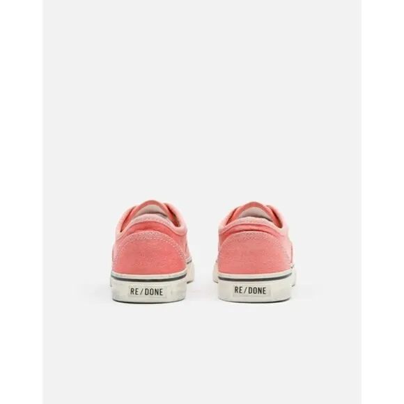 Re/Done 70s Low Top Skate Sneakers in Coral New Womens