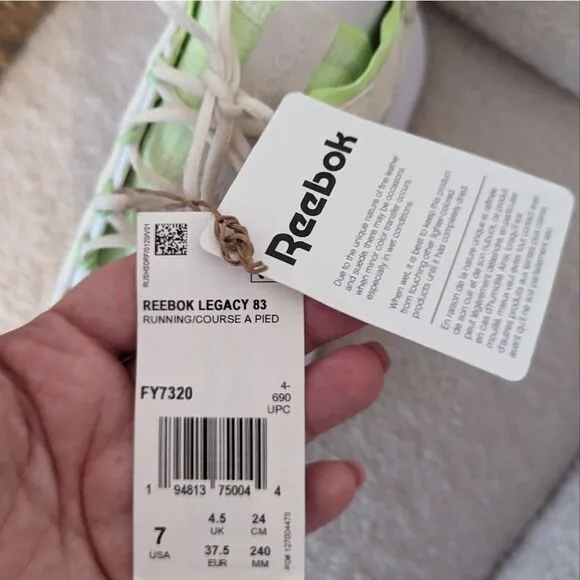 Reebok Legacy 83 Sneakers chalk classic white neon yellow green new with tags