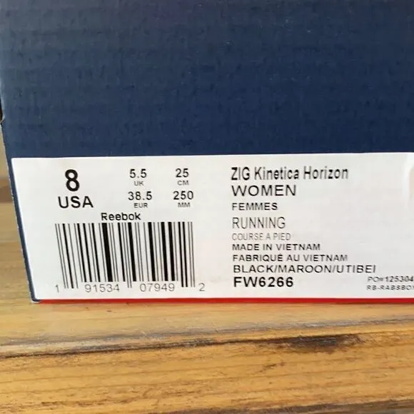 REEBOK ZIG KINETICA HORIZON WOMENS RUNNING SHOE BLACK RED