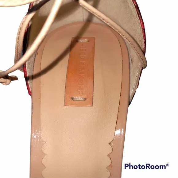 Reed Krakoff Python Mesh Ankle Wrap Sandals Size 39 1/2