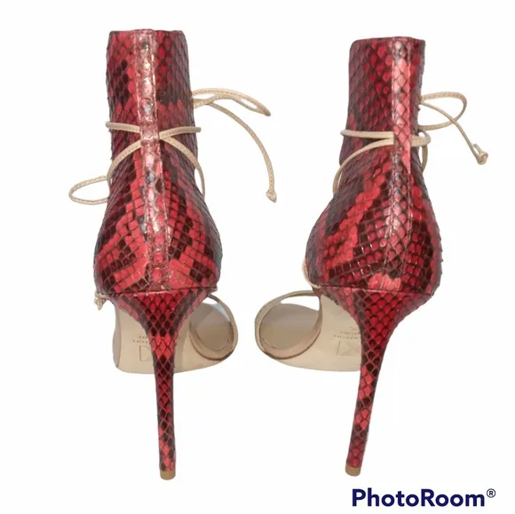 Reed Krakoff Python Mesh Ankle Wrap Sandals Size 39 1/2