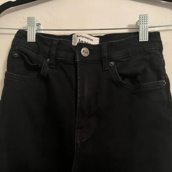 Reformation Liza Ultra High Rise Slim Straight Cropped Jeans