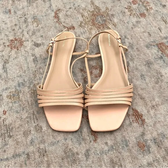 Reformation NWT Millie Lattice Tan Flat Sandals Sz 11