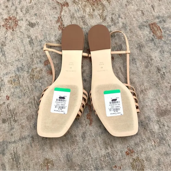 Reformation NWT Millie Lattice Tan Flat Sandals Sz 11