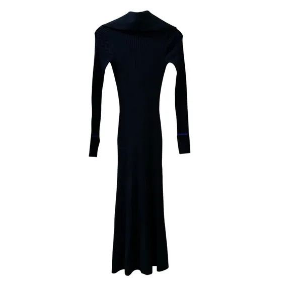 Reiss Millie Knitted Ribbed Midi Dress Navy/Blue Size Small Bodycon