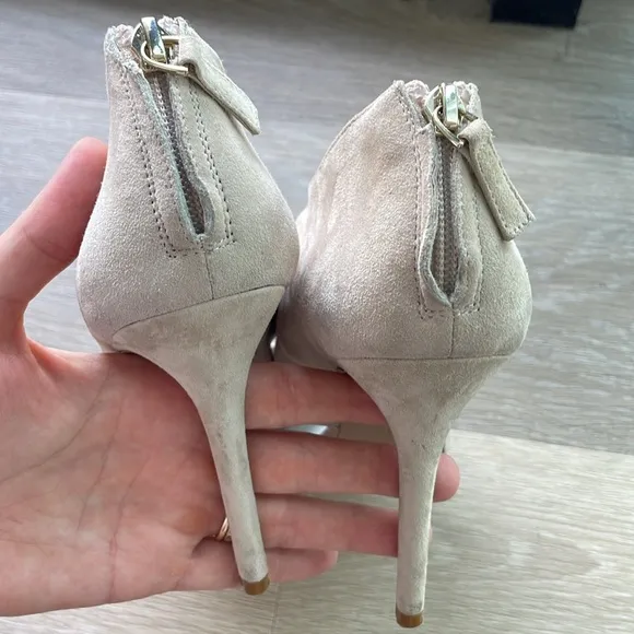 REISS Nude Suede Daphne Wrap Sandals size 8