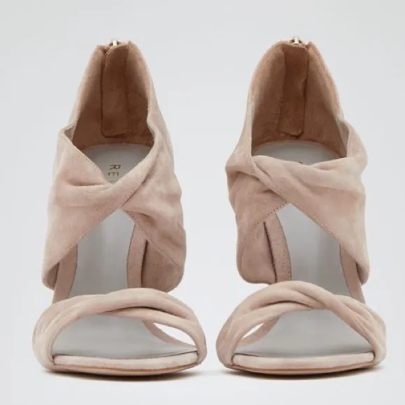 REISS Nude Suede Daphne Wrap Sandals size 8