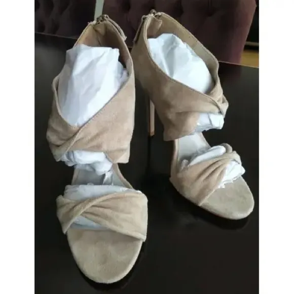 REISS Nude Suede Daphne Wrap Sandals size 8