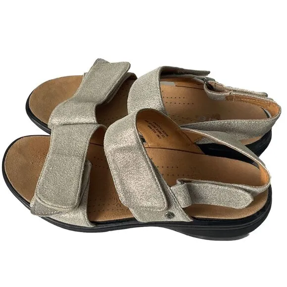 Revere Women's Como Back Strap Sandals Gold Wash size 5 MINT