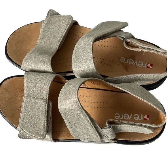 Revere Women's Como Back Strap Sandals Gold Wash size 5 MINT