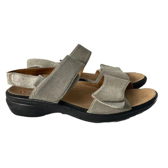 Revere Women's Como Back Strap Sandals Gold Wash size 5 MINT
