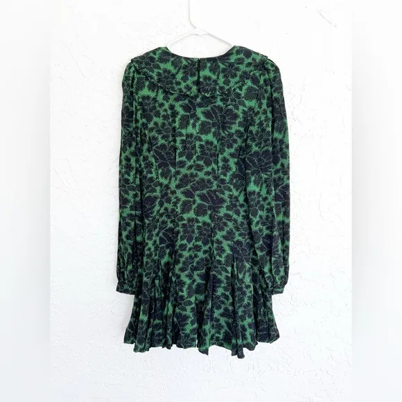 RHODE Resort Wendy Mini Dress in Emerald Puff Sleeve Women’s 8