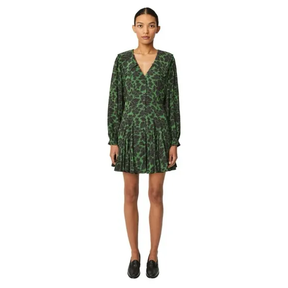 RHODE Resort Wendy Mini Dress in Emerald Puff Sleeve Women’s 8
