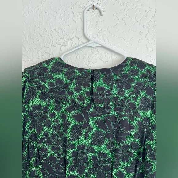 RHODE Resort Wendy Mini Dress in Emerald Puff Sleeve Women’s 8